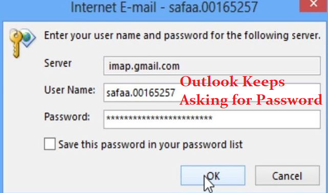 outlook on my mac keeps asking for password